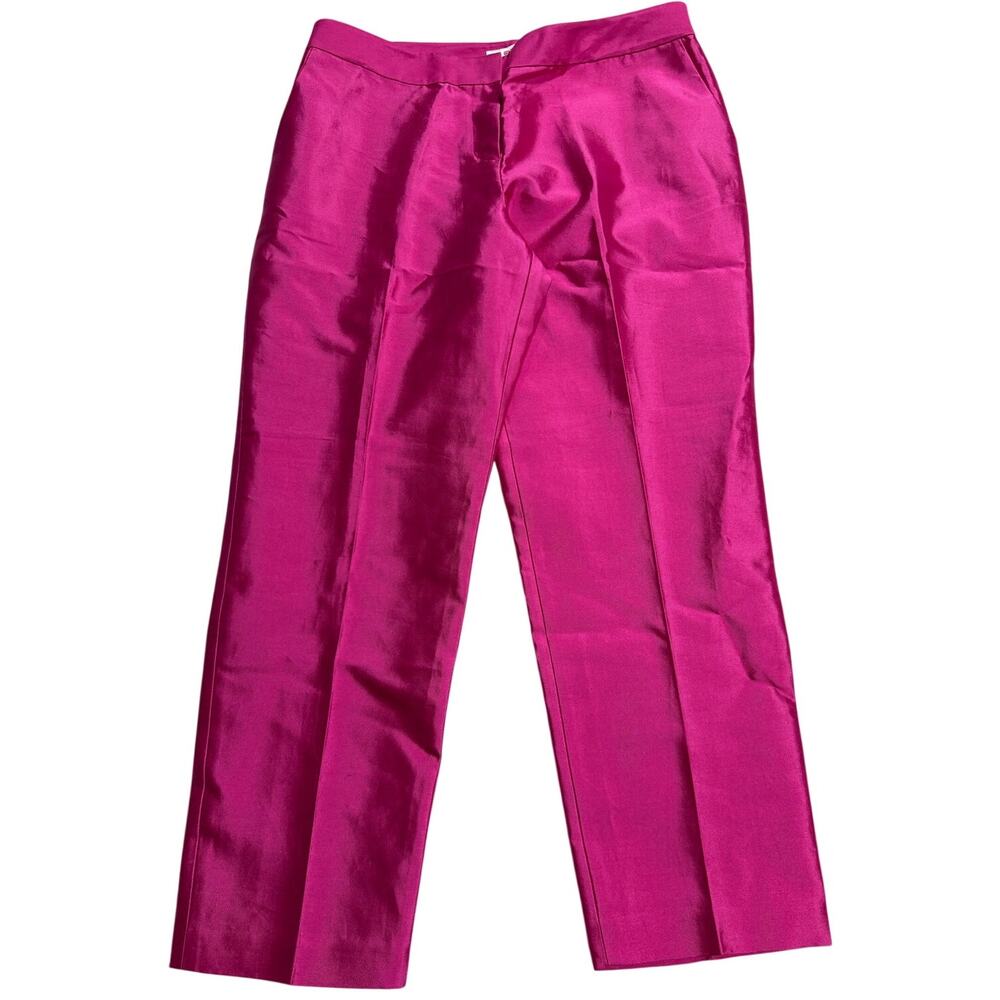 Vineyard Vines Pants Trousers Holiday Cocktail Silk Crop Ankle Fancy Sz 10 Pink